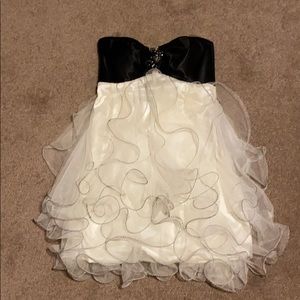 Black dress with white Ruffles